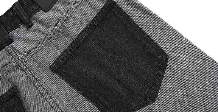 American Style Cargo Reverse Contrast Color Jeans