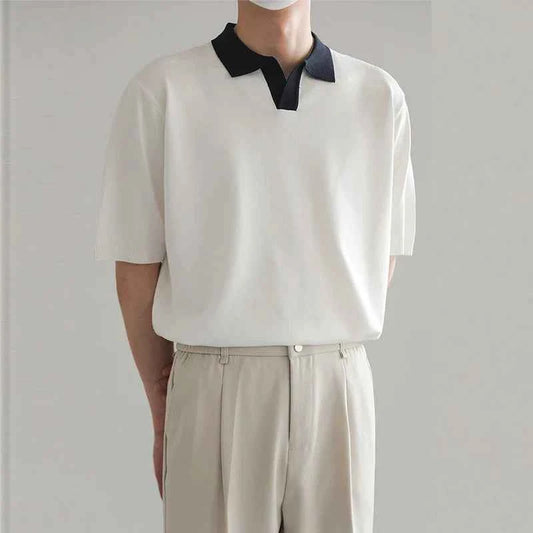 Classic Luxury Breathable V-Neck Polo T-Shirt