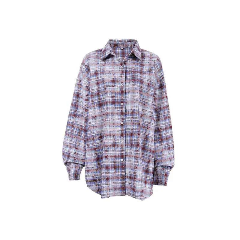 Women Comfort Contrasting Casual Blouse Shirt