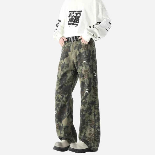 Graffiti Vintage Camouflage Baggy Jeans