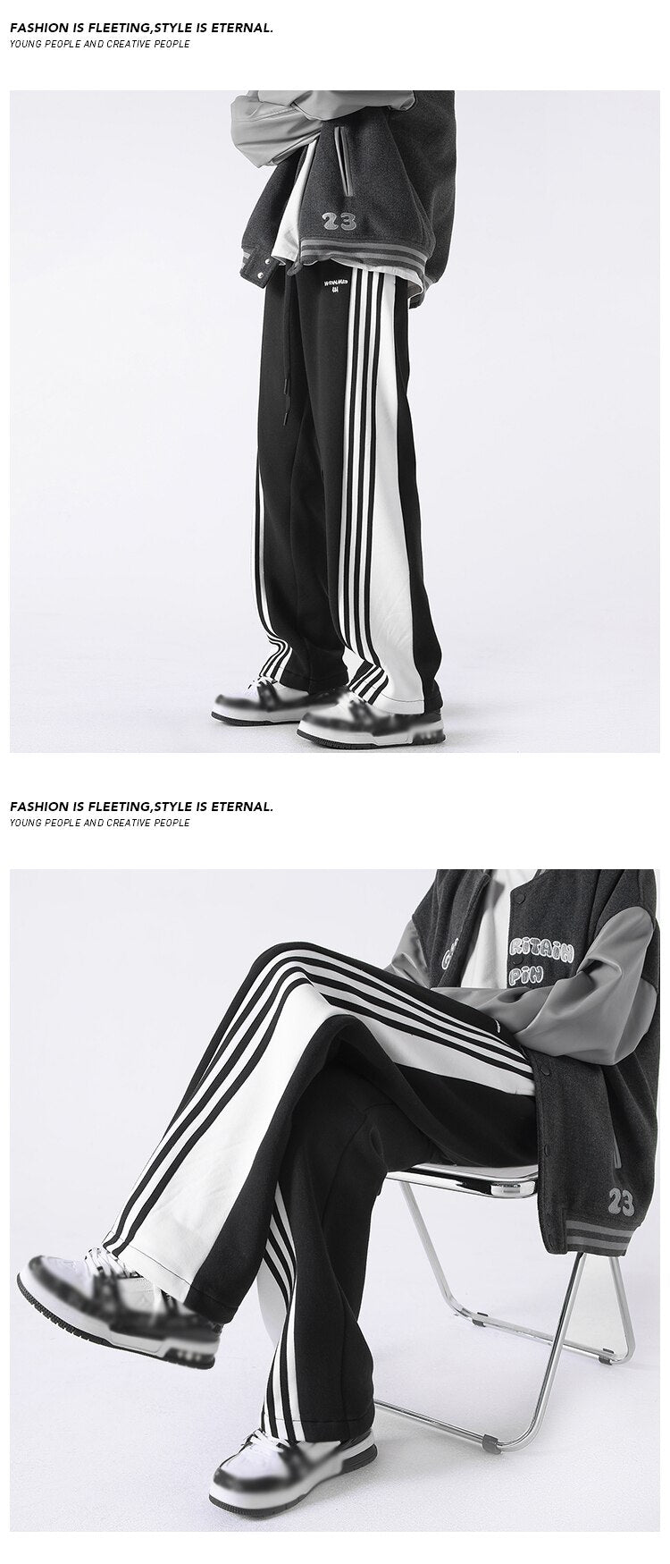 Three Bar Code Side Stripe Track Pants