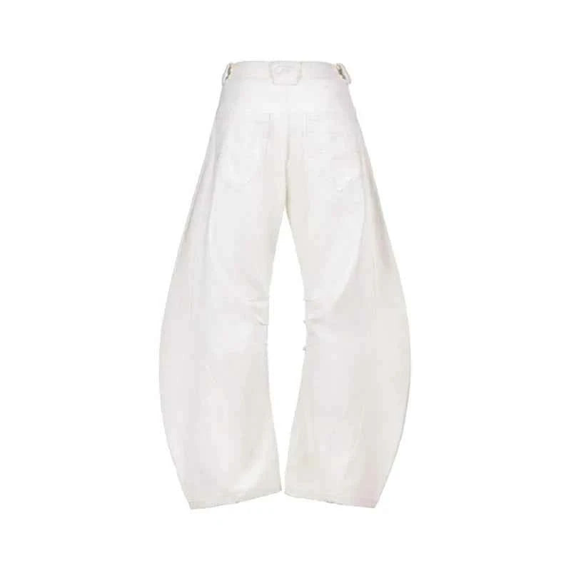 Stylish Plush Solid Color Loose Wide Pants