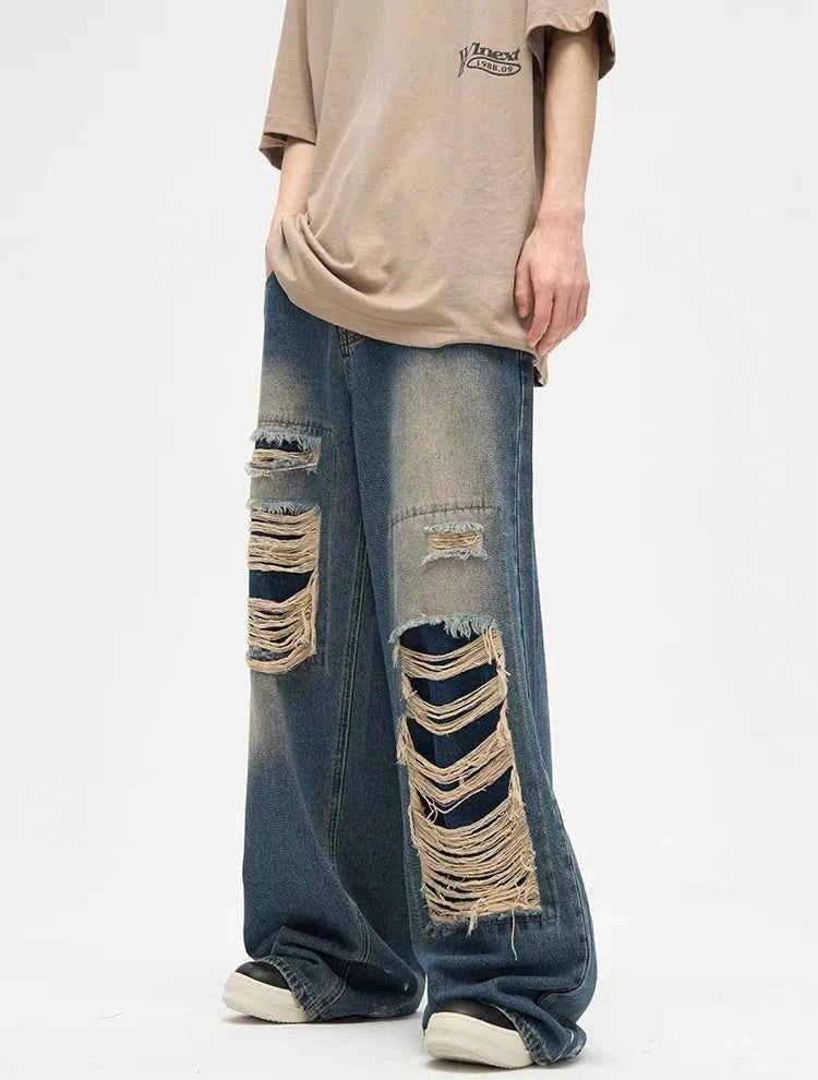 Ripped Streetwear Loose Fit Denim Jeans