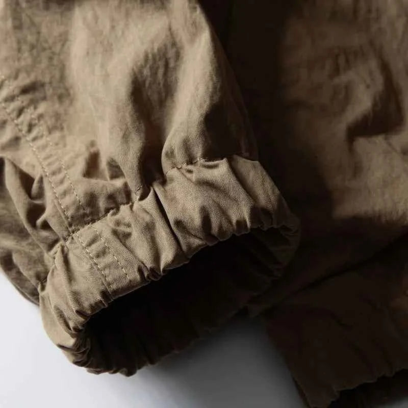 Lightweight Stand Collar Cargo Bomber Jacket