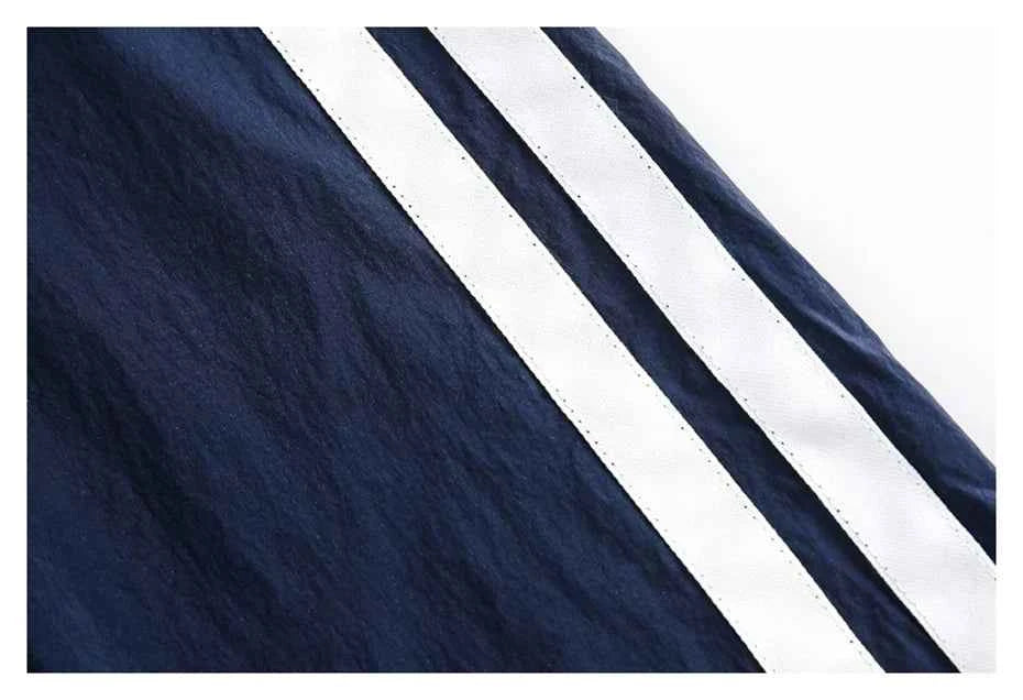 Summer Streetwear Striped Sport Windbreaker Jacket