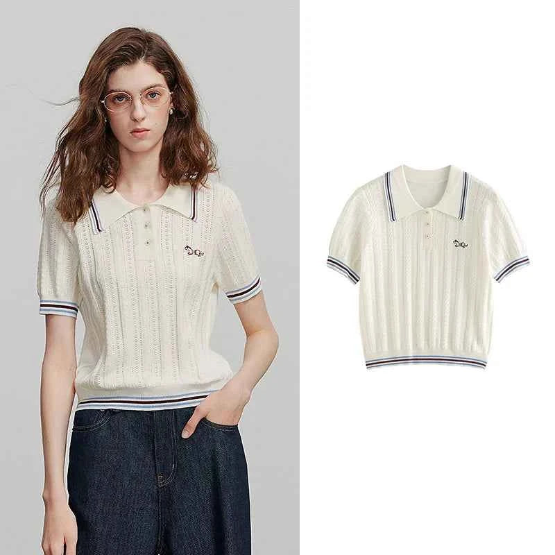 Stylish Knit Summer Short Sleeve T-shirt