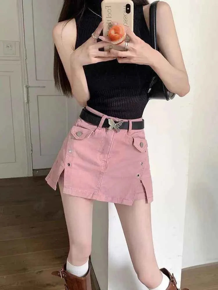 Aesthetic Y2K Pink Kawaii Mini Skirt