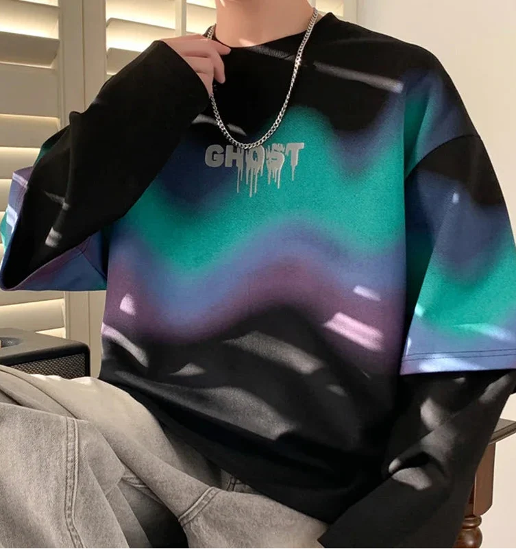 Ghost Letter Illusion Oversized Sweatshirt - Luxuryurbanwear