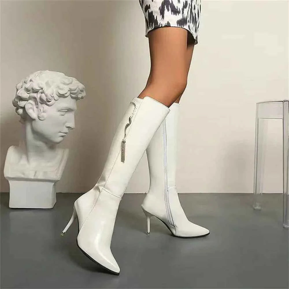 Chic Pointed-Toe Stiletto Knee-High Boots