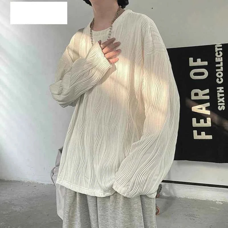 Versatile Hip Hop Solid Color Long Sleeve T-Shirt