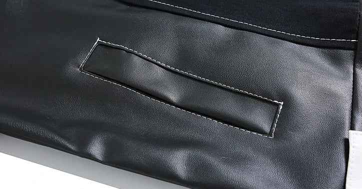 Stylish Patchwork Zipper Leather PU Race Jacket
