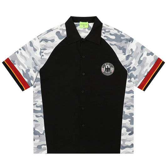 Camouflage Patchwork Streetwear Shirts
