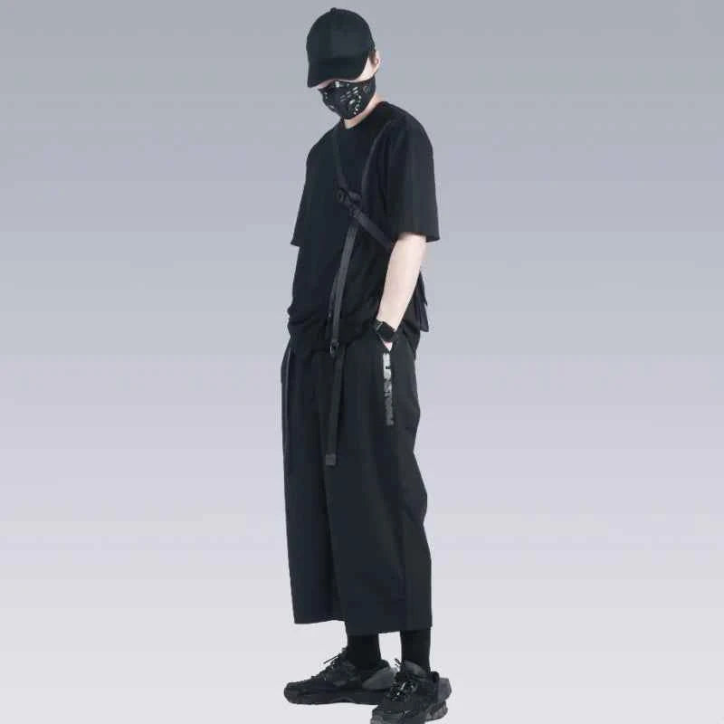 Casual Draping Techwear Punk Style Jorts