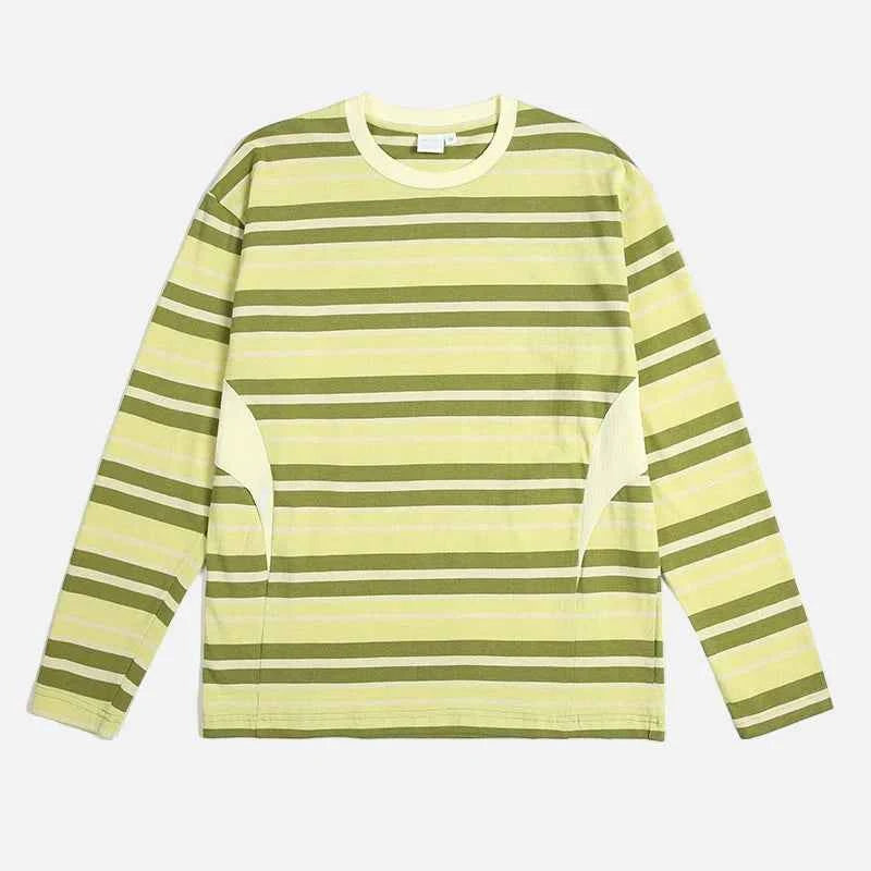 Striped Japanese Minimalist Long Sleeve T-Shirt