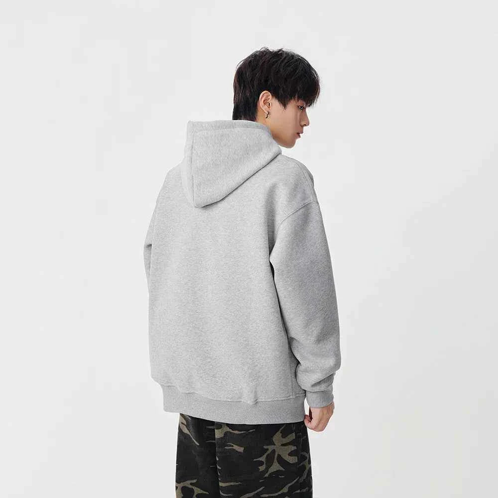 Minimalist Embroidered Logo Casual Hoodie
