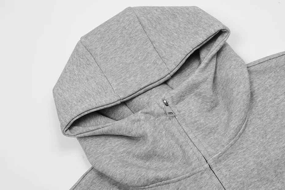 Zip Up Hoodie Curved Seam