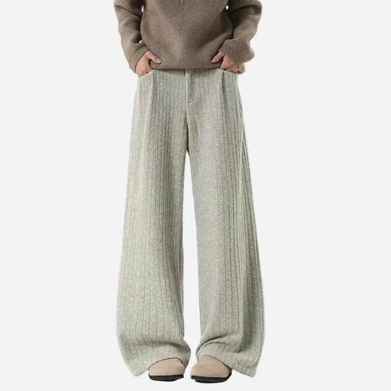 Modern Simple Solid Color Striped Pants