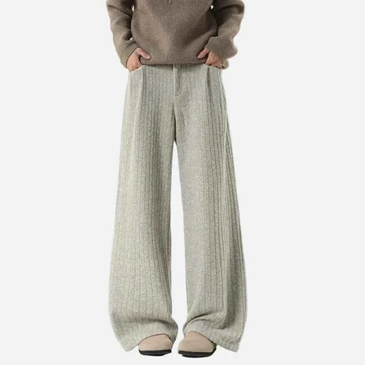 Modern Simple Solid Color Striped Pants