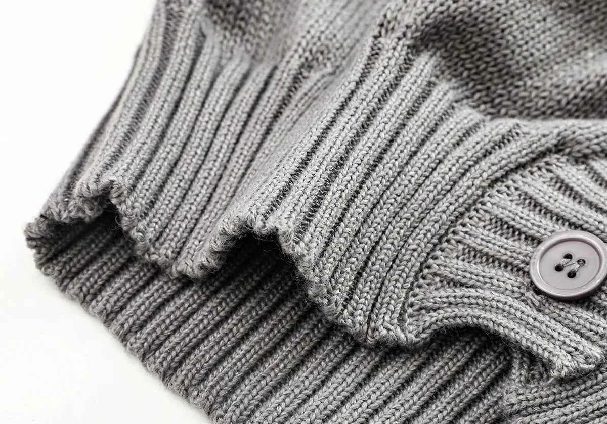 Winter Unique Jacquard V-Neck Knit Cardigan