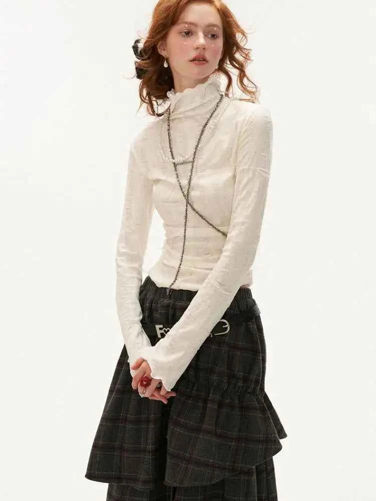 Women Korean Slim Turtleneck T-Shirt