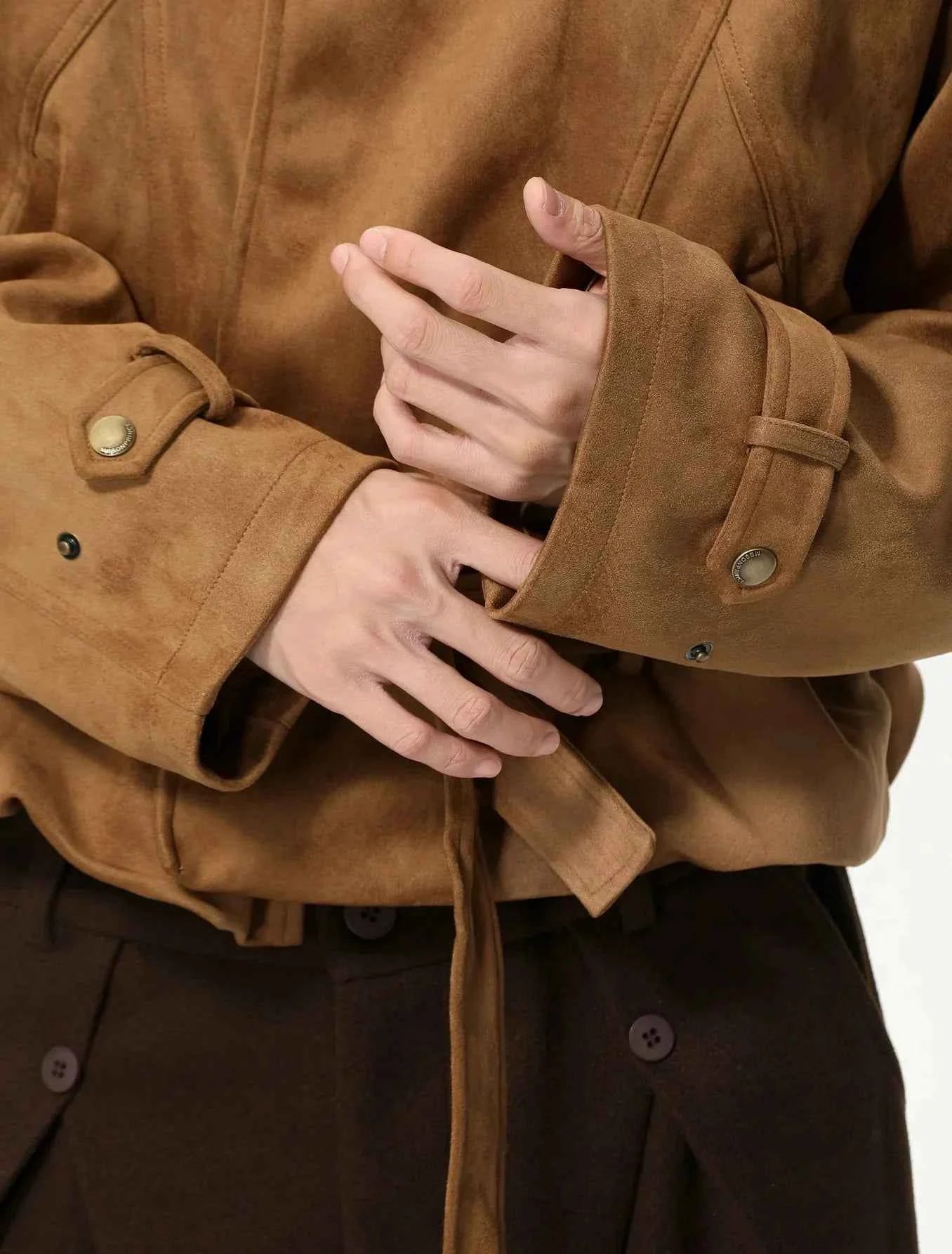 Trendy Elegant Suede Double Layer Jacket