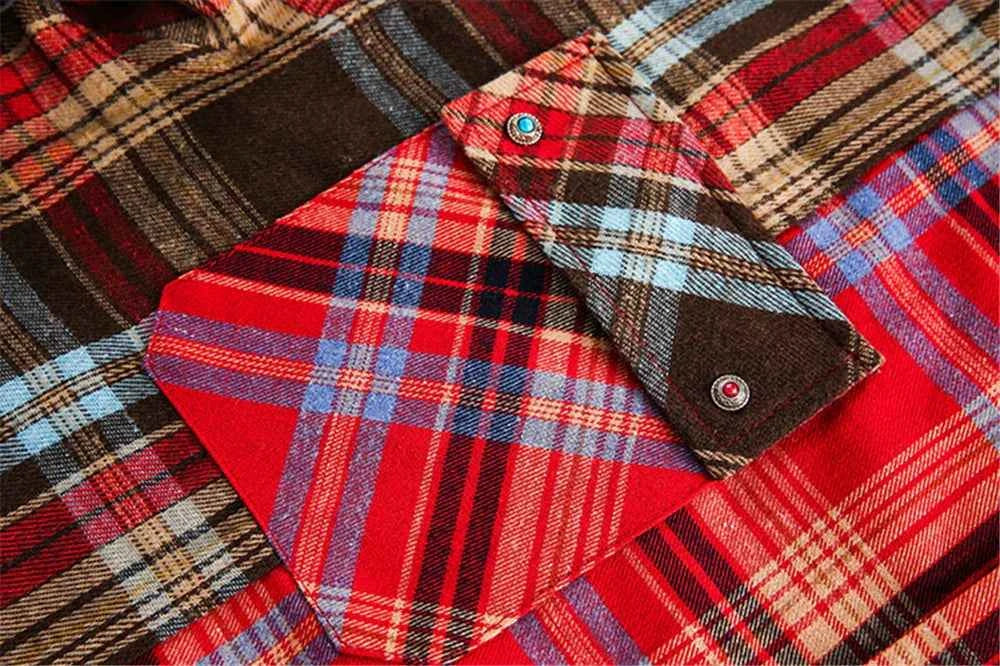 Breathable Plaid Hip Hop With Pockets Long Sleeve Shirt