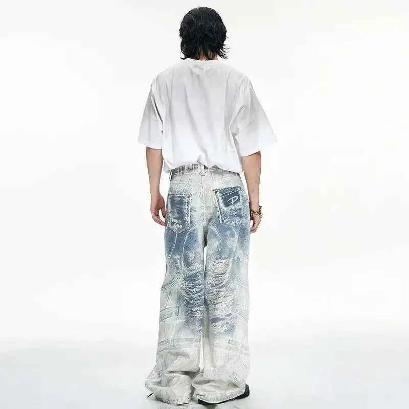 Luxury Vintage 3D Printed Designer Jeans