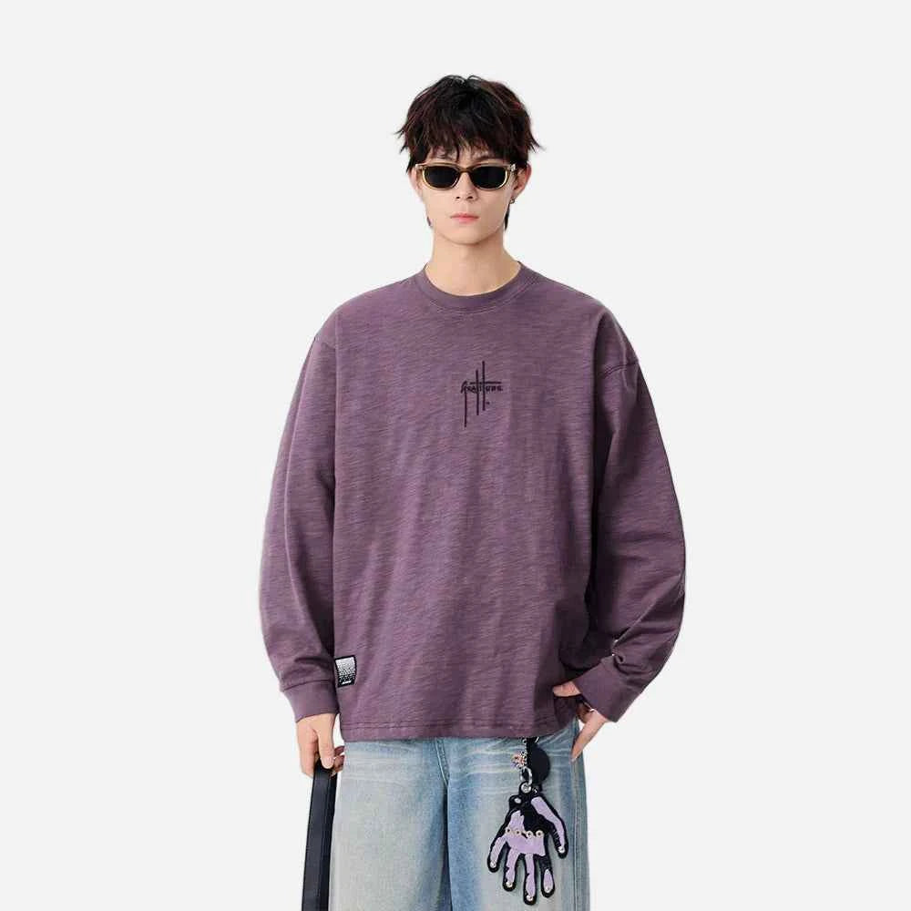 Long-lasting Embroidered Logo Long Sleeve T-Shirt