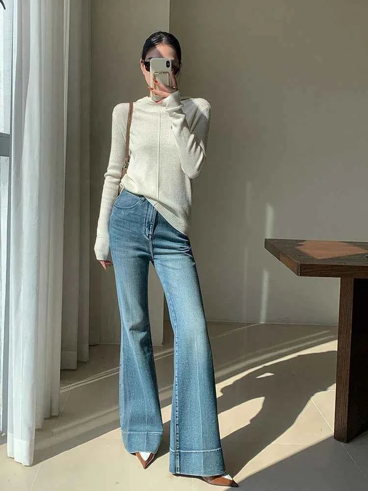 Women Chic Flare High Waist Bootcut Jeans