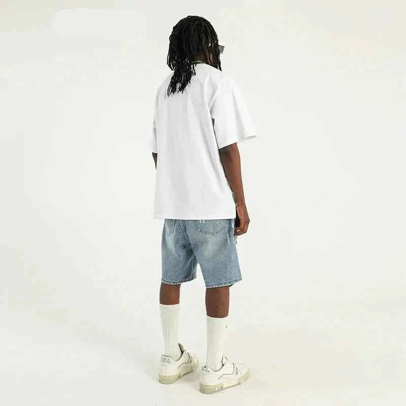 Streetwear Breathable Stylish Ripped Denim Shorts