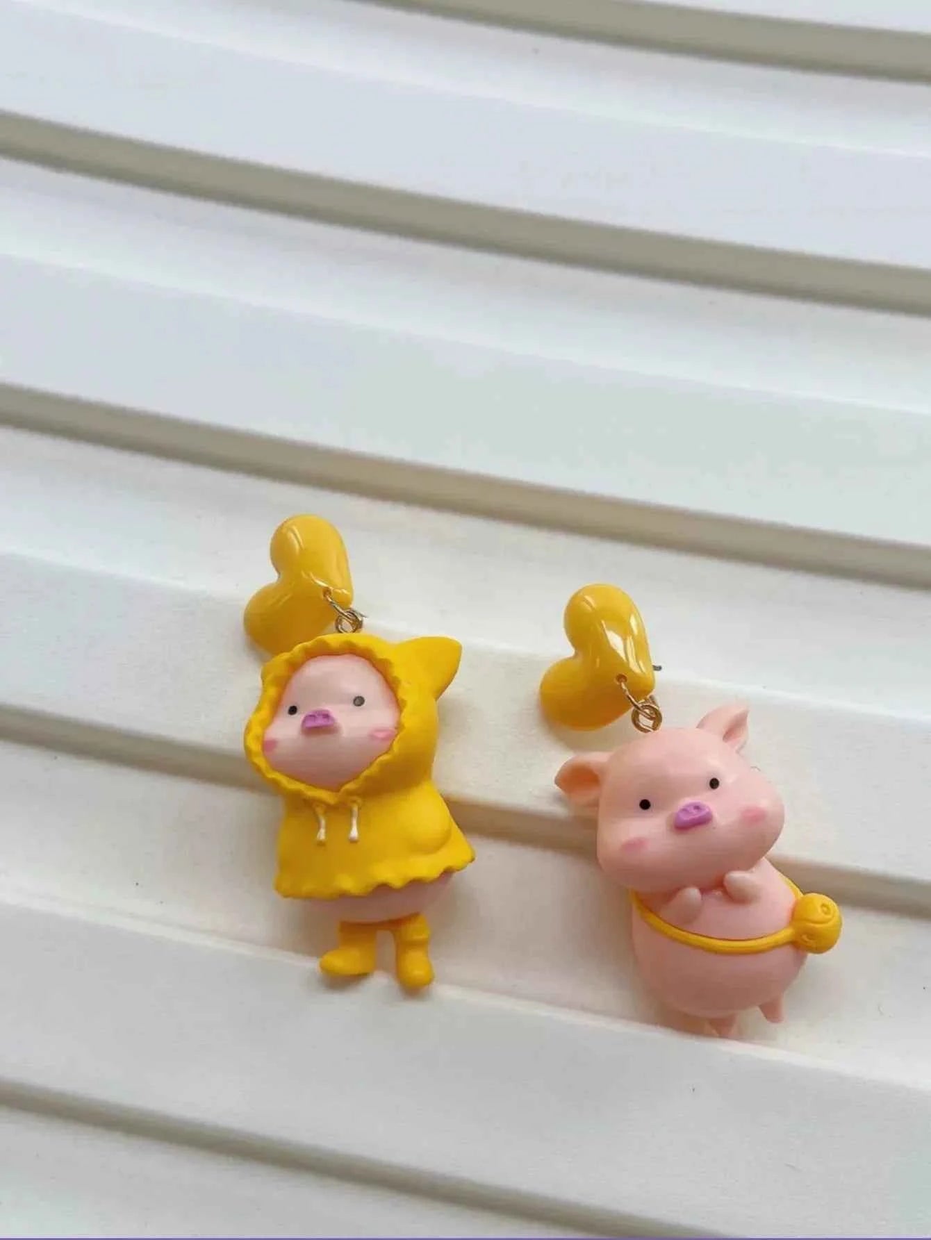 Yellow Piggy Love Earrings