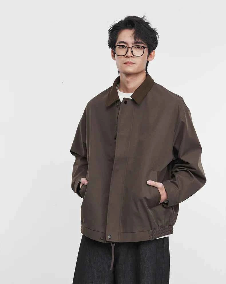 Streetwear Loose Solid Color Lapel Jacket