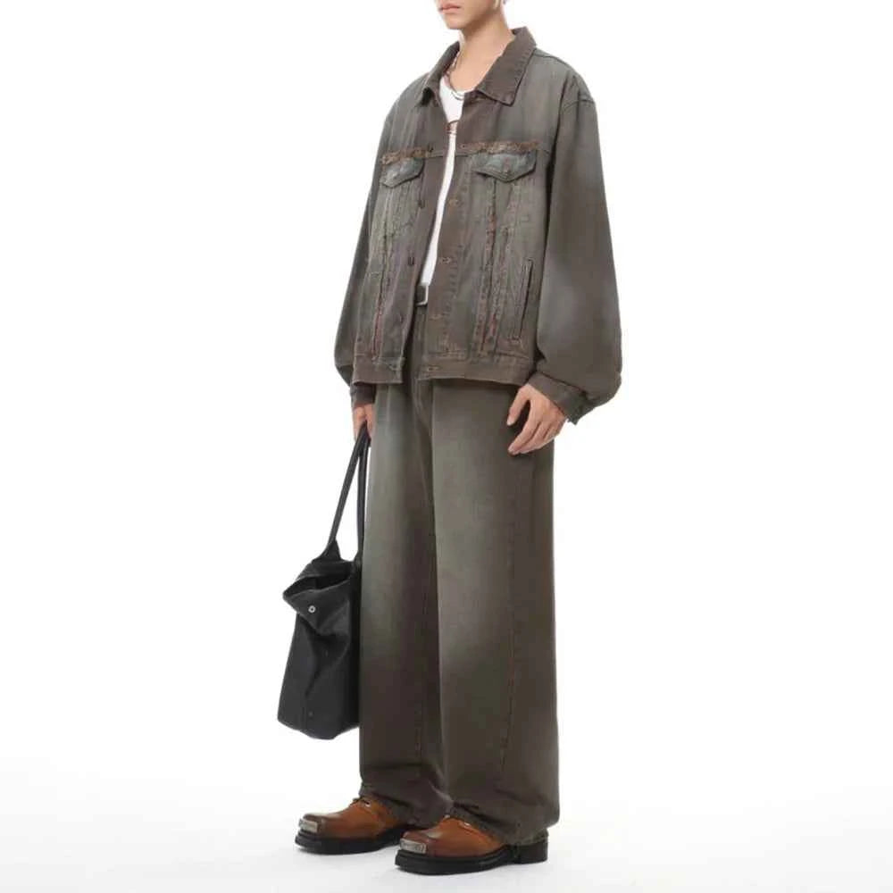 Streetwear Washed Retro Casual Pants Spring Jeans