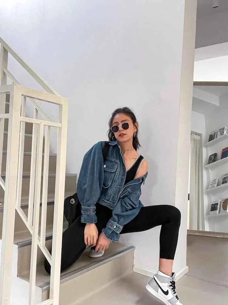 Vintage Blue Korean Design Denim Jacket