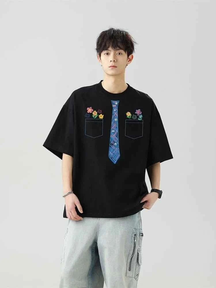 Y2K Heavy Cotton Graffiti Tie Dye Short Sleeve T-Shirt