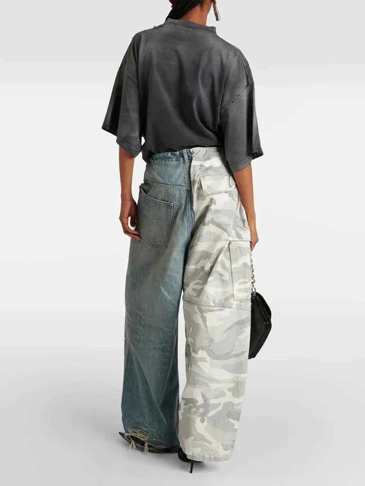 Color Block High Street Designer Jeans