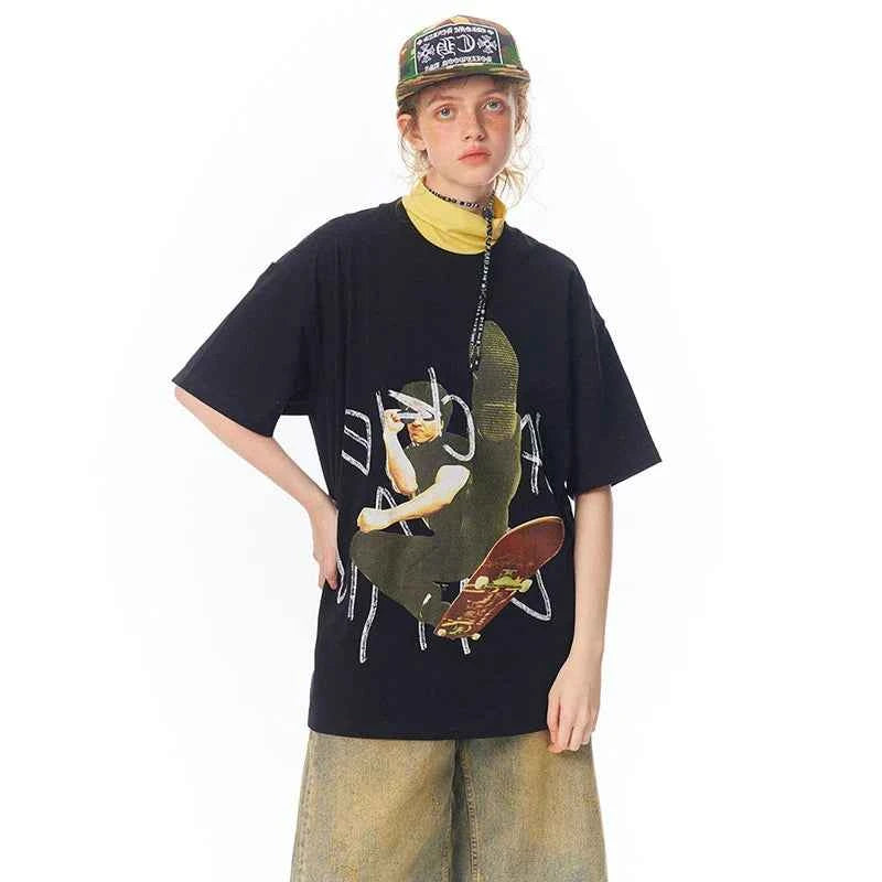 Stylish Chinese Gongfu Printed Summer T-Shirt