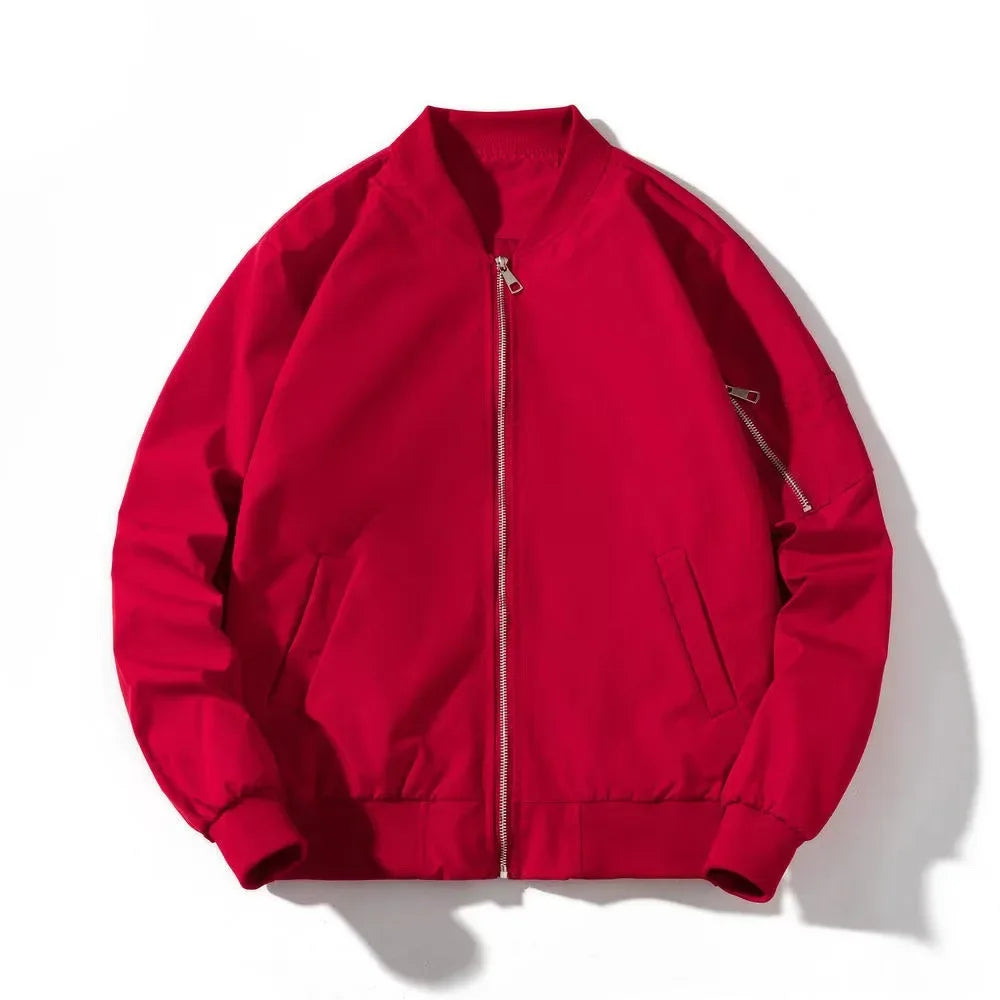 Plain Color With Kangaroo Pocket Jacket