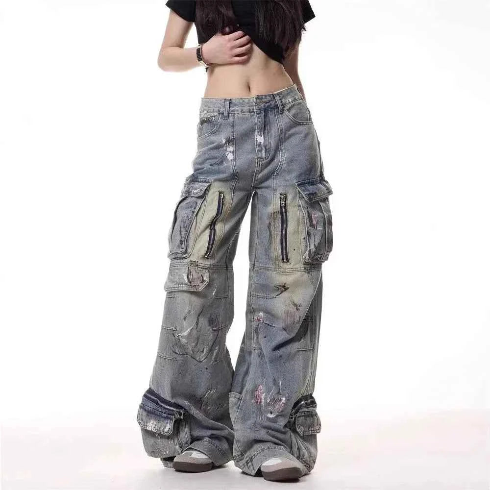 Retro American Style Workwear Baggy Jeans
