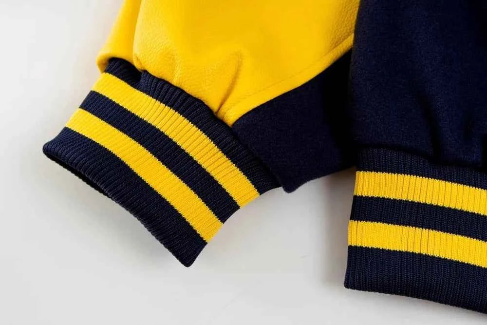 Casual Badge Single Breasted Embroidery Varsity Jacket