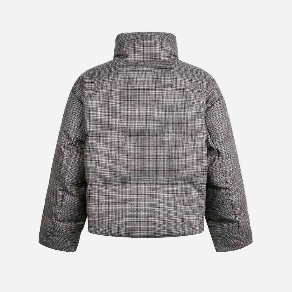 Warm Plaid Double Sided Down Puffer Jacket