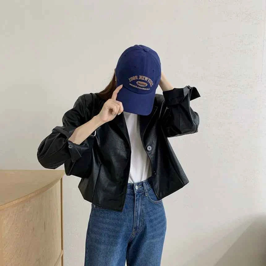 Women Faux Fur Retro Moto Leather Jacket