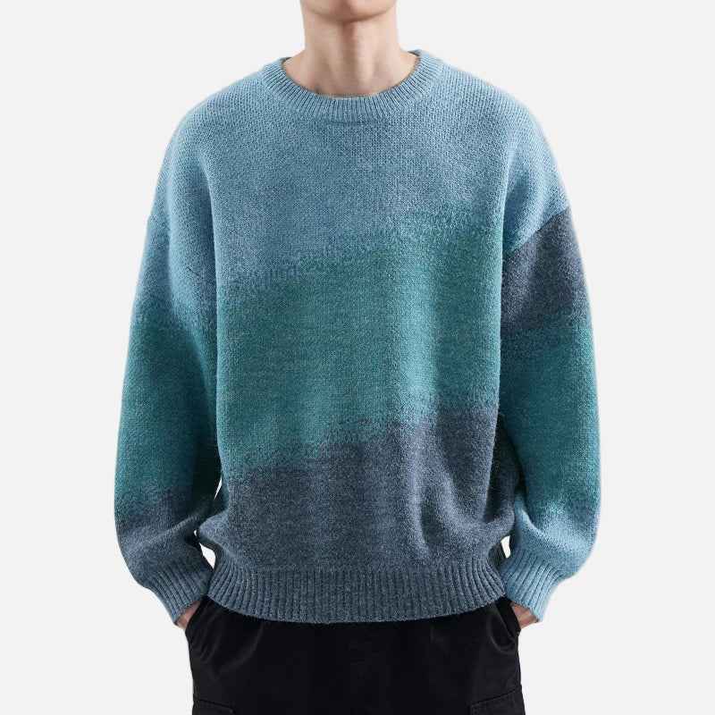 Stylish Screw Thread Round Neck Knitted Sweater