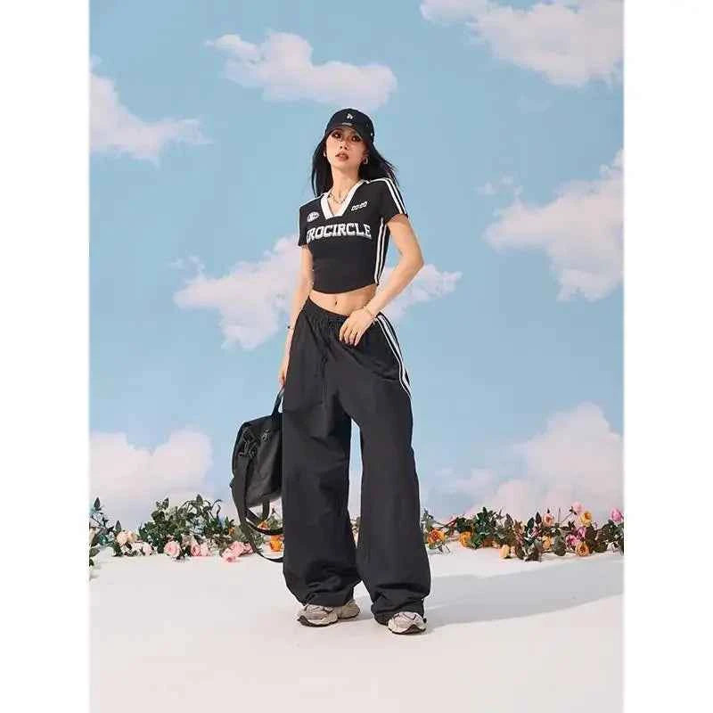 Retro Vintage Aesthetic V-Neck Crop T-Shirt