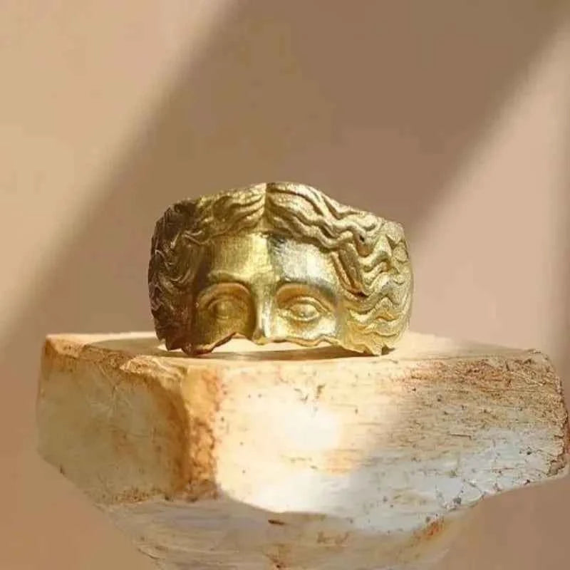 Vintage Literary Venus Face Adjustable Rings