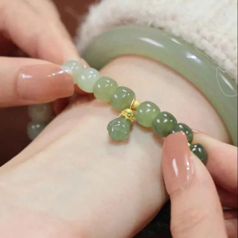 Fresh Hetian Jade Pearl Bracelet