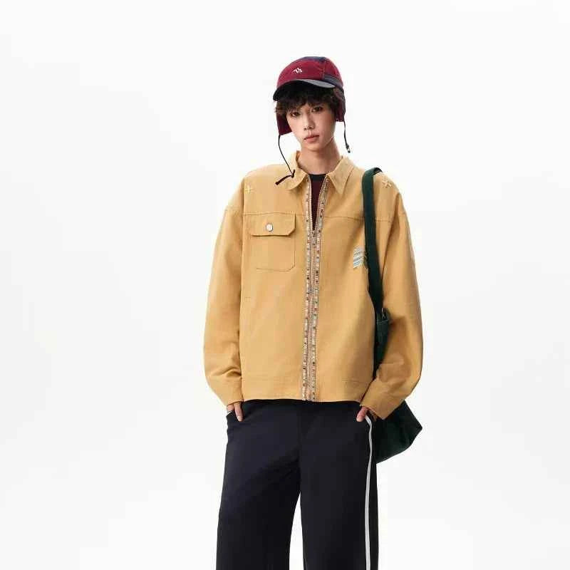 Y2K Trendy Loose Embroidered Lapel Jacket