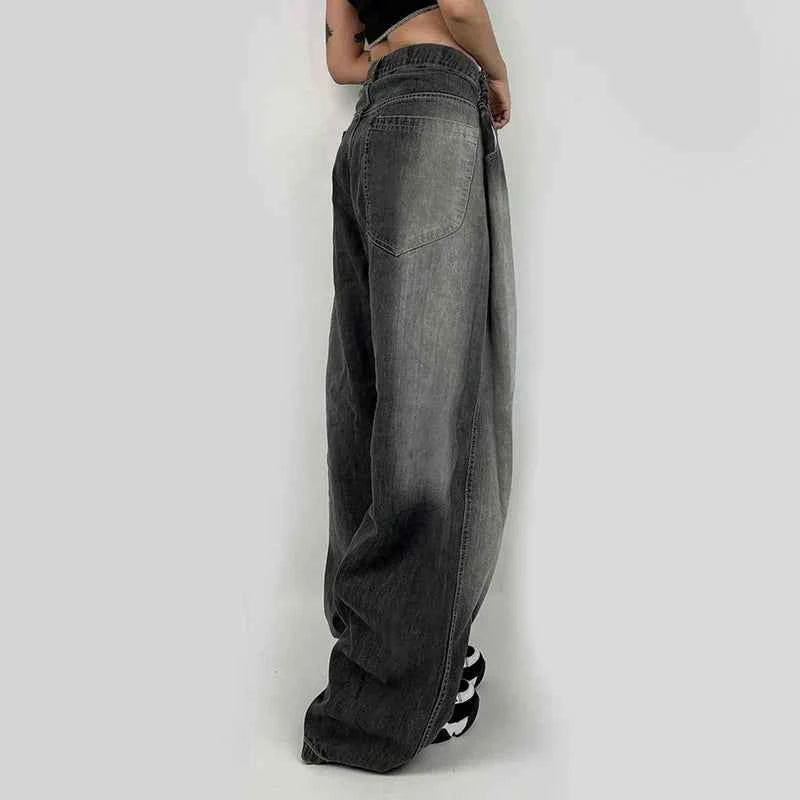 Women High Waist Wide Leg Denim Jeans