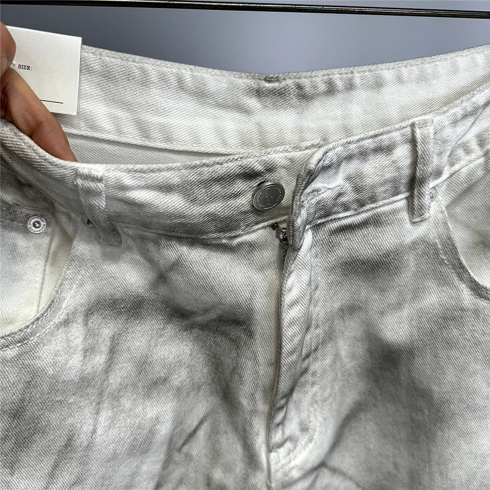Distressed Dirty White Baggy Pants