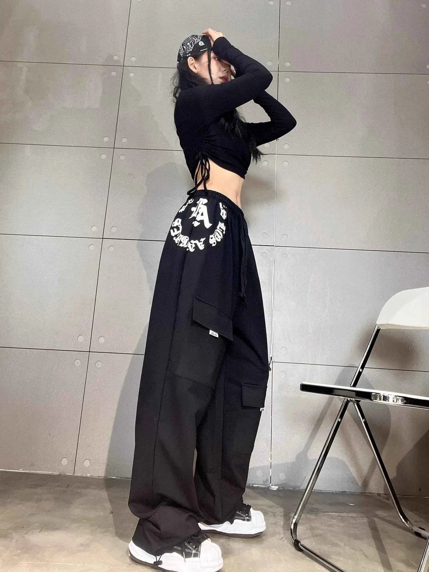 Black Ripped Loose Hip Hop Jeans